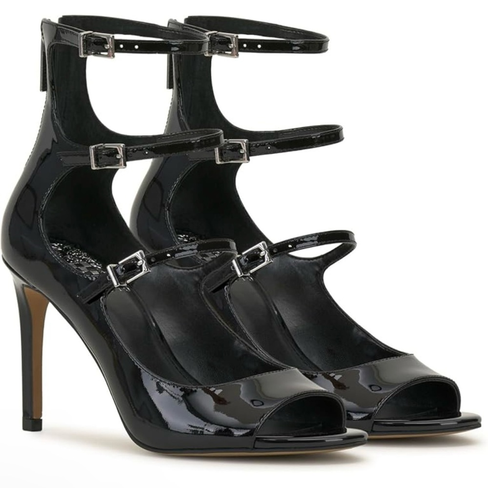 Vince Camuto Black Stiletto Heels with Ankle Strap